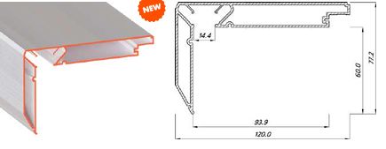 Фото товара FLEXY 11120 STANDART 60 2 м (Для изготовления скрытых карнизных ниш) ,БЕЛЫЙ